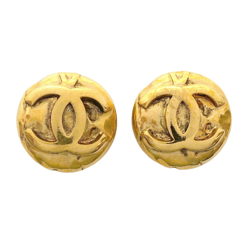 CHANEL Gold Logo Earrings